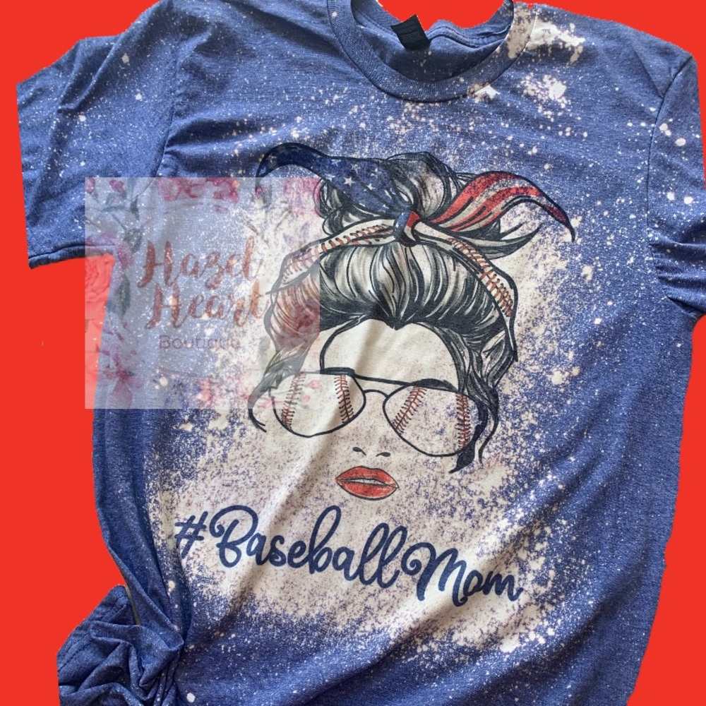 Baseball mom bleached t